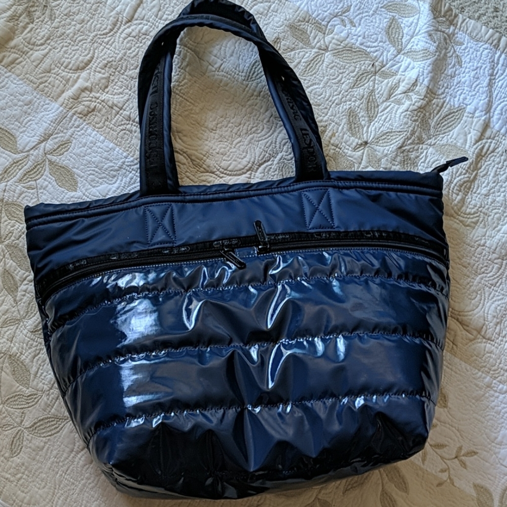 Lesportsac Navy Quilted Tote Bag